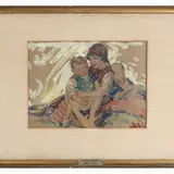 Cafiero Filippelli, Portrait of a young mother with her children, 1930