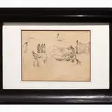Lorenzo Viani, Parisian scene, Indian ink on paper