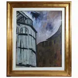 Renzo Grazzini, Lato del Duomo, oil on panel