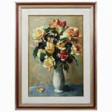 Corrado Michelozzi, Flowerpot, oil on panel
