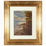 Renzo Martini, Sunset, oil on hardboard