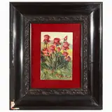 Renzo Martini, Rose garden - Winter, two oil paintings on hardboard