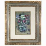 Enzo Pregno, Flowerpot, oil on canvas