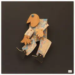 Figure by Felice Botta, polychrome wooden sculpture applied to a wooden panel, offered Oct 2023