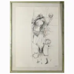 Study for a Deposition from the Cross 1991 by Salvatore Cipolla, mixed media on paper, offered Oct 2023