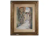 Anacleto Della Gatta, Old Florence, watercolor on paper