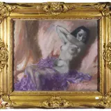 Giovanni Aligò, Female nude, pastel on paper