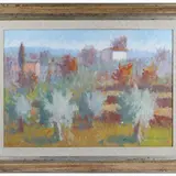 Dino Migliorini, Landscape with trees, oil on canvas