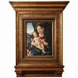 Madonna with Child and St. John the Baptist by Vincenzo Civerchio attribuito, tempera on wood, offered Sep 2023