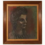 Ugo Capocchini, Female portrait, oil on hardboard