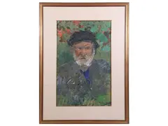 Portrait of fisherman by Michele Cascella, oil on paper applied to hardboard, offered Sep 2023