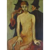 Ennio Lovatti, Masks, oil on canvas