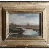 Pietro Annigoni, Ponte Buggianese, oil on canvas cardboard