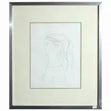 Antonio Bueno, Profile of girl, etching