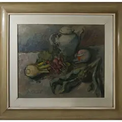 Silvio Pucci, Still life with vegetables, oil on canvas