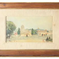 Roman views by Francesco Pagliazzi, two oil paintings on hardboard, offered Jun 2023