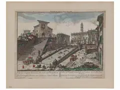 Georg Balthasar Probst, Vue du Campidole romaine - Vue du Chateau Sant Anges in Rome, two vues d'optiques