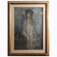 Simonetta 1968 by Marcello Boccacci, mixed media on cardboard, offered May 2023