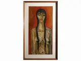 Alfio Rapisardi, Female nude, oil on cardboard