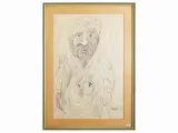 Beppe Serafini, Personages, two pen drawings on paper