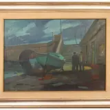 Piero Marchi, Notturno, oil on hardboard