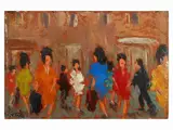 Fortunato Voir, Personages, oil on hardboard