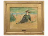 Antonio Mario Aspettati, Peasant girl, oil on canvas laid down on cardboard