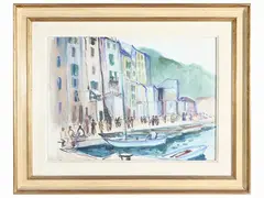 Portovenere 1951 by Silvio Polloni, watercolor on paper, offered May 2023