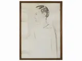 Enzo Pregno, Male portrait, mixed media on paper