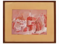 City view by Mario Francesconi, mixed media on paper, offered May 2023