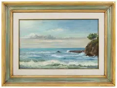 Beach by Fausto Magni, oil on panel, offered May 2023