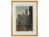 Abramo Scortecci, San Giovanni Square 1966, ink and watercolor on paper