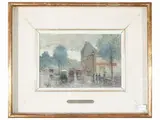 Francesco Pagliazzi, Glimpse of the city - Glimpse of the countryside - Still life, three oil paintings on panel
