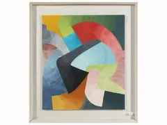 Composition by Anna Romano, watercolor on cardboard, offered May 2023