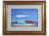 Giovanni Omiccioli, Landscape with house, colored inks on cardboard