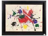 Composition by Luigi Montanarini, oil on paper laid down on canvas, offered May 2023