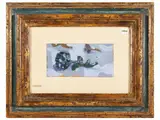Flower by Antonio Possenti, oil on cardboard, offered May 2023