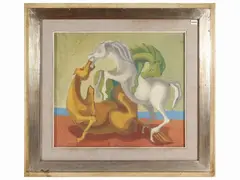Horses by Anna Romano, oil on canvas, offered May 2023