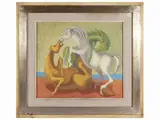 Anna Romano, Horses, oil on canvas