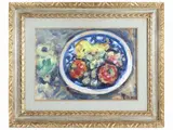 Still life with fruit by Enzo Pregno, oil on canvas, offered May 2023
