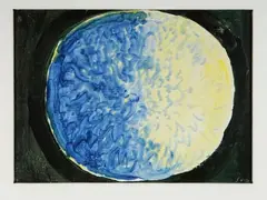 Architettura cosmica 1963 by Virgilio Guidi, oil on canvas board, offered May 2023