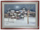Lido Bettarini, Winter landscape, oil on canvas