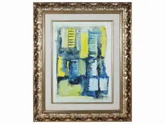 Antonio Corpora, Composition 1969, watercolor on paper laid down on canvas