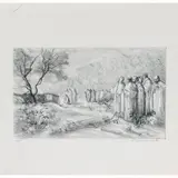The comet by Silvestro Pistolesi, preparatory sketch in pencil and white chalk on paper laid down on cardboard, offered May 2023