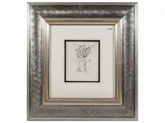 Flowerpot by Orfeo Tamburi, ink on paper, offered May 2023
