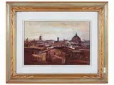 Norberto Martini, View of Florence, oil on cardboard
