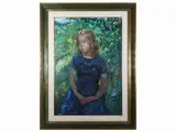 Paolo Ghiglia, Portrait of a girl, oil on canvas