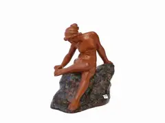 Female figure by Augusto Rivalta, terracotta sculpture, offered May 2023