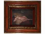 Cipriano Mannucci, Woman lying down, oil on panel