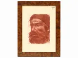 Pietro Annigoni, Male portrait, sanguine on paper